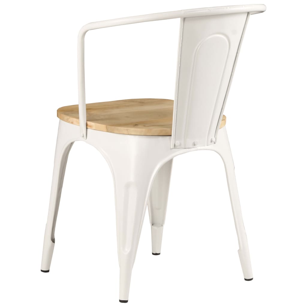 vidaXL Eetkamerstoelen 2 st massief mangohout wit