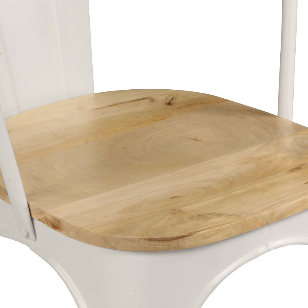 vidaXL Eetkamerstoelen 2 st massief mangohout wit