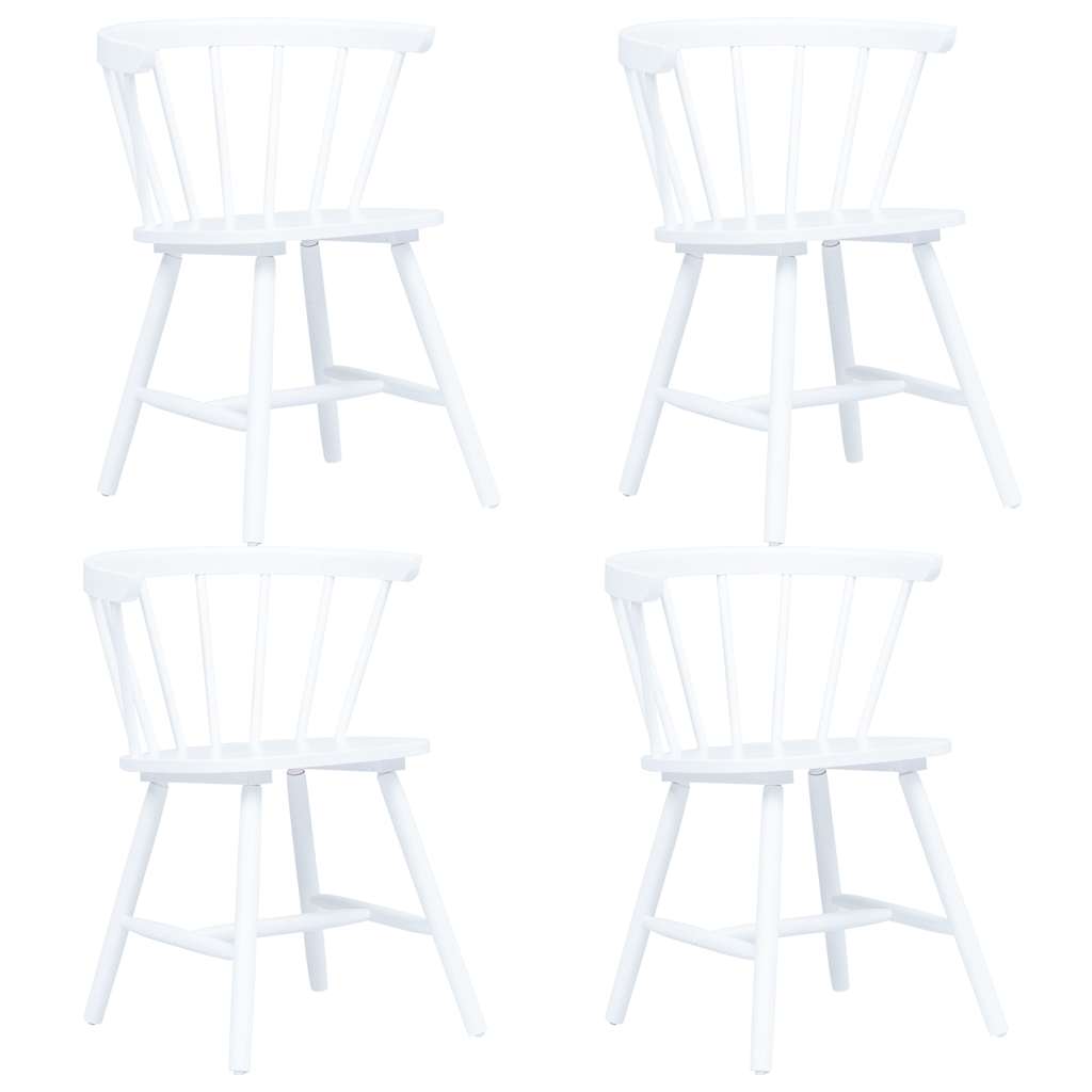 vidaXL Eetkamerstoelen 4 st massief rubberwood zwart
