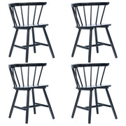 vidaXL Eetkamerstoelen 4 st massief rubberwood zwart