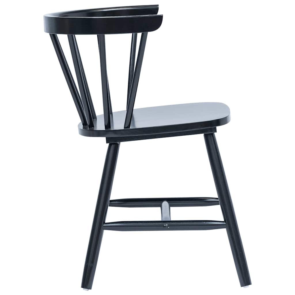 vidaXL Eetkamerstoelen 4 st massief rubberwood zwart