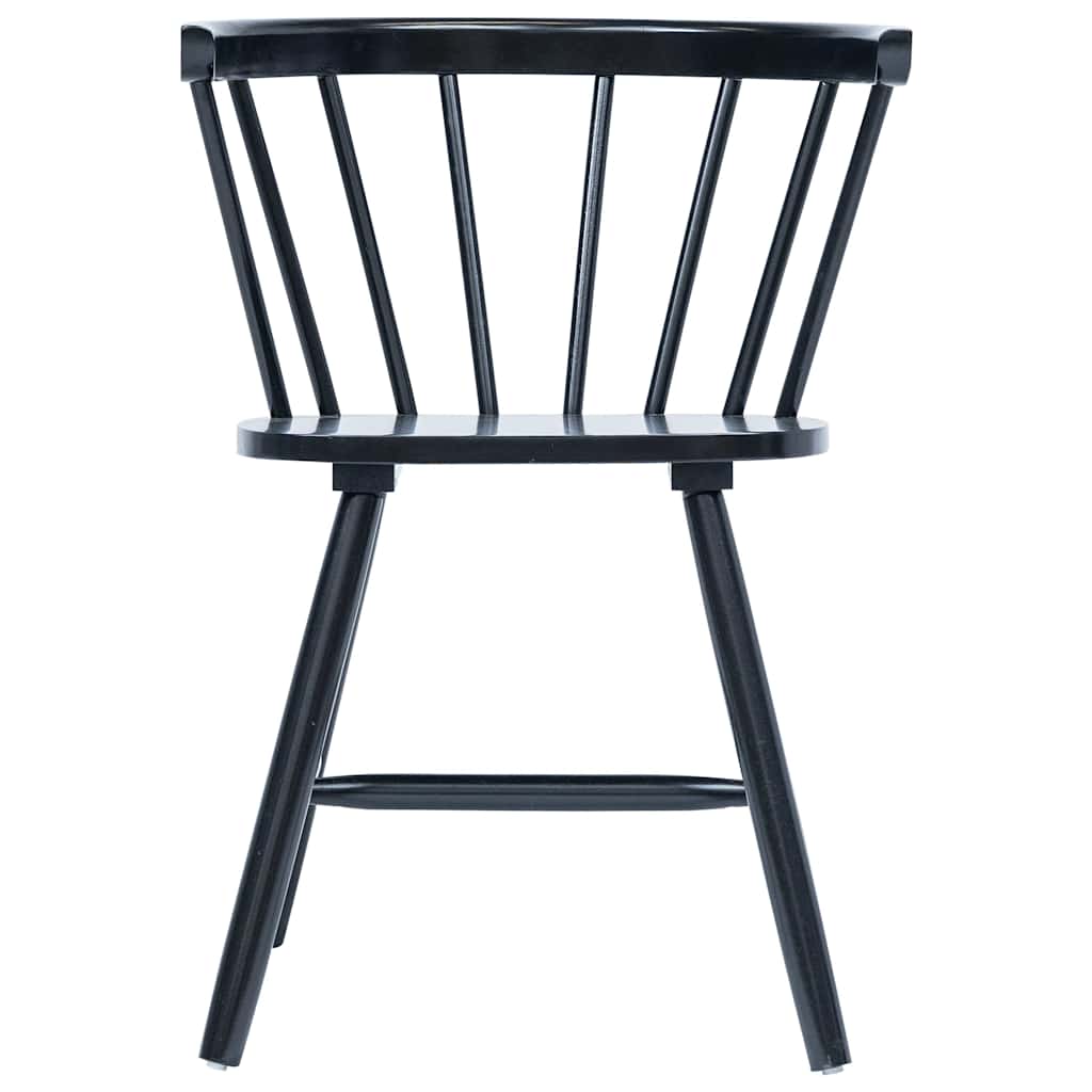 vidaXL Eetkamerstoelen 4 st massief rubberwood zwart