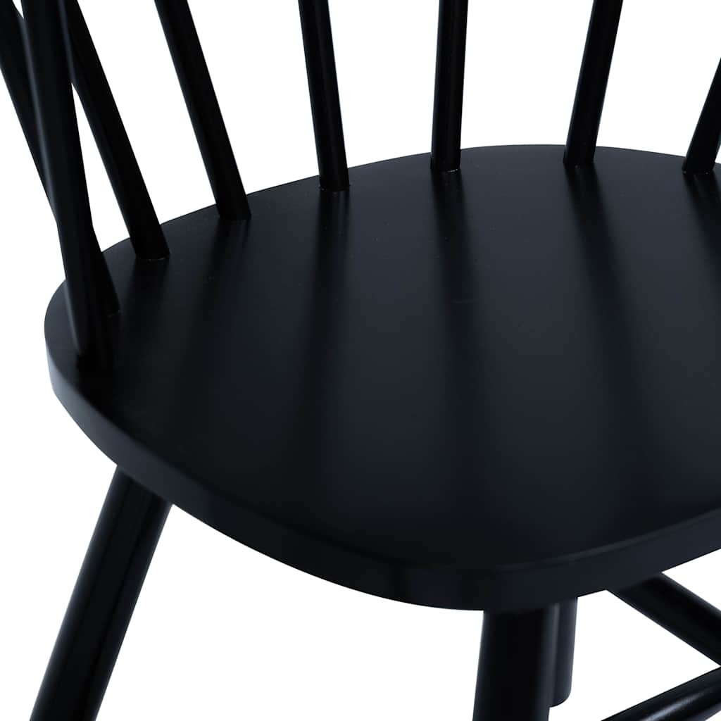 vidaXL Eetkamerstoelen 4 st massief rubberwood zwart