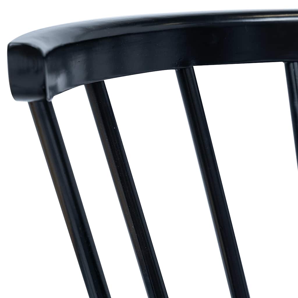 vidaXL Eetkamerstoelen 4 st massief rubberwood zwart
