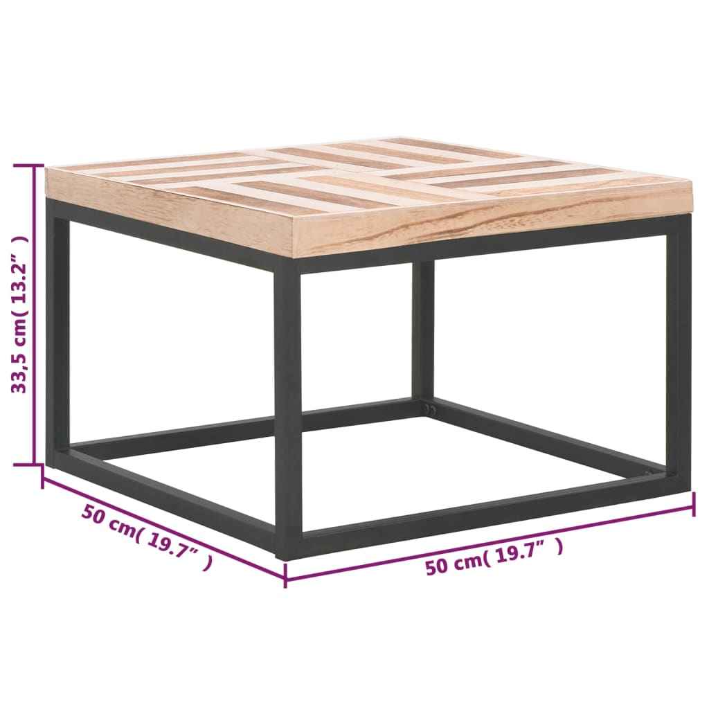 vidaXL Salontafel 50x50x33,5 cm massief hout