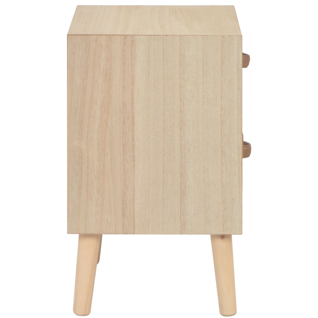 vidaXL Nightstand with 2 Drawers 40x30x49.5 cm Solid Pinewood