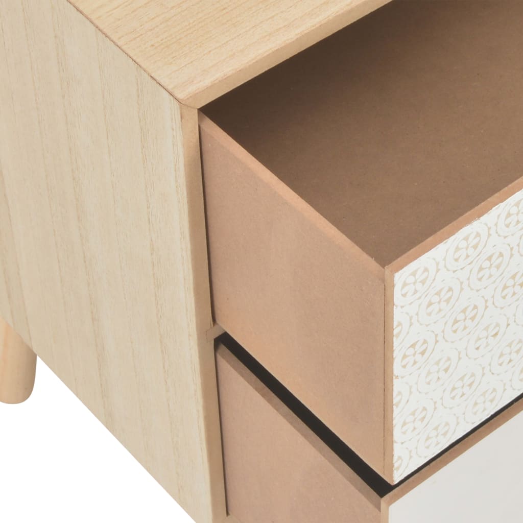 vidaXL Nightstand with 2 Drawers 40x30x49.5 cm Solid Pinewood