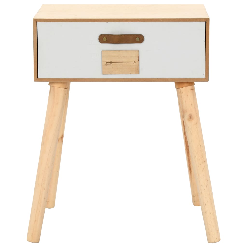 vidaXL Nachtkastje met lade 44x30x58 cm massief hout