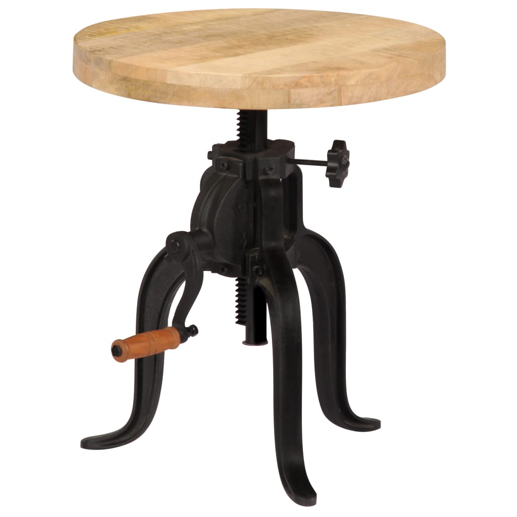 vidaXL Side Table 45x(45-62) cm Solid Reclaimed Wood and Cast Iron
