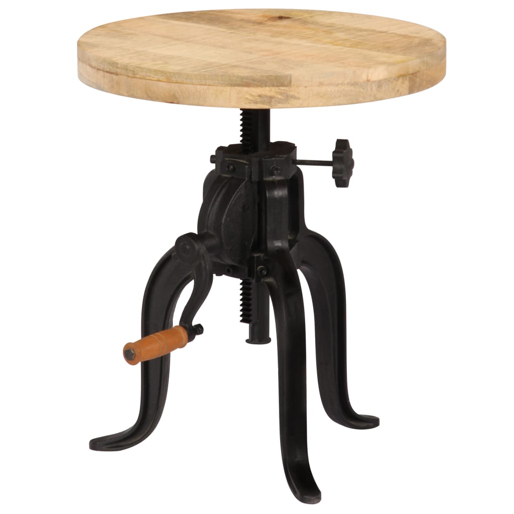 vidaXL Side Table 45x(45-62) cm Solid Reclaimed Wood and Cast Iron