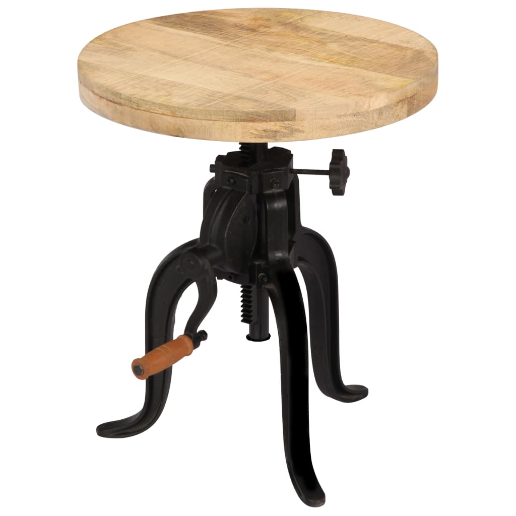 vidaXL Side Table 45x(45-62) cm Solid Reclaimed Wood and Cast Iron