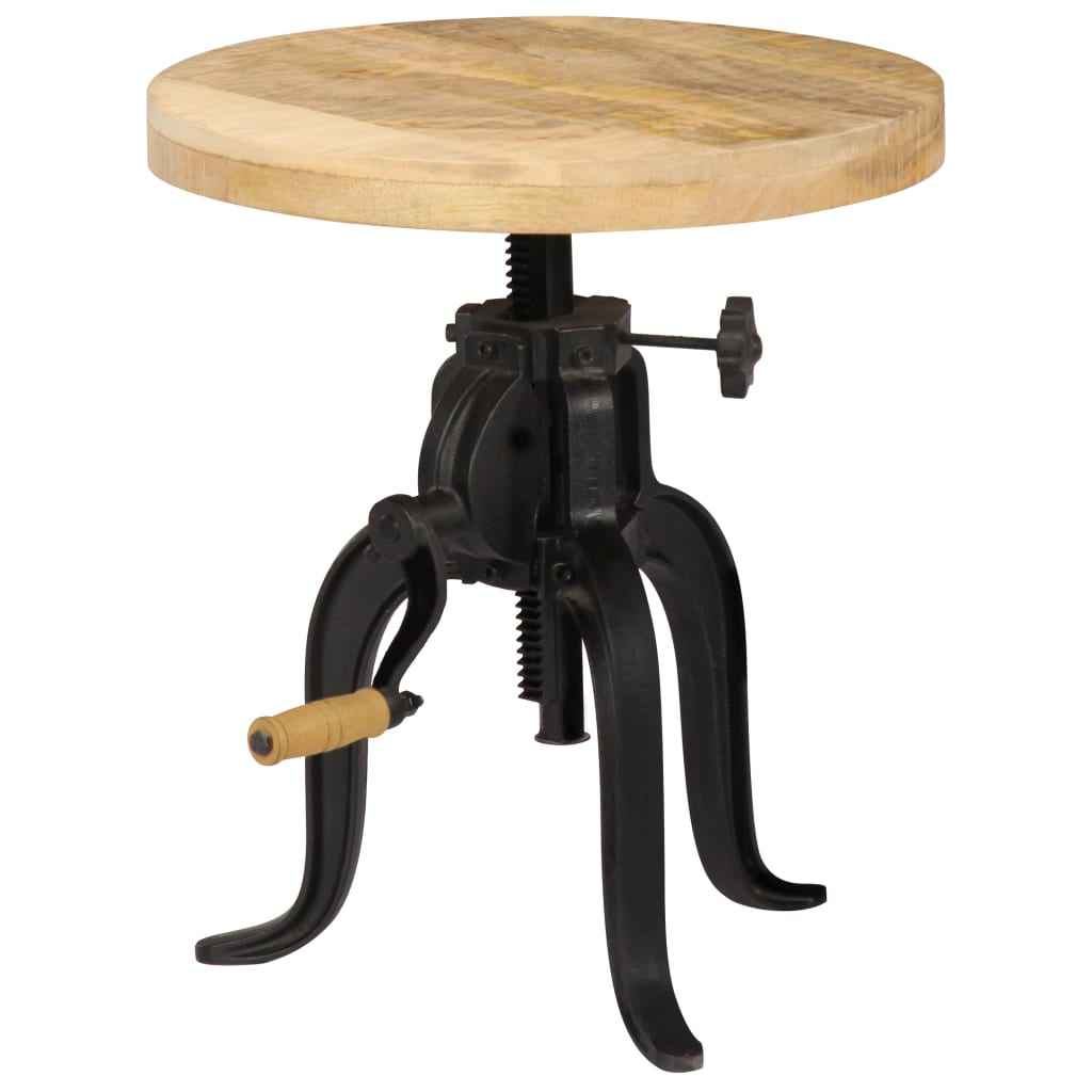 vidaXL Bijzettafel 45x(45-62) cm massief sloophout en gietijzer