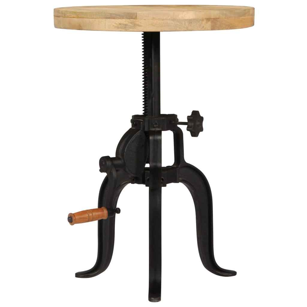 vidaXL Bijzettafel 45x(45-62) cm massief sloophout en gietijzer