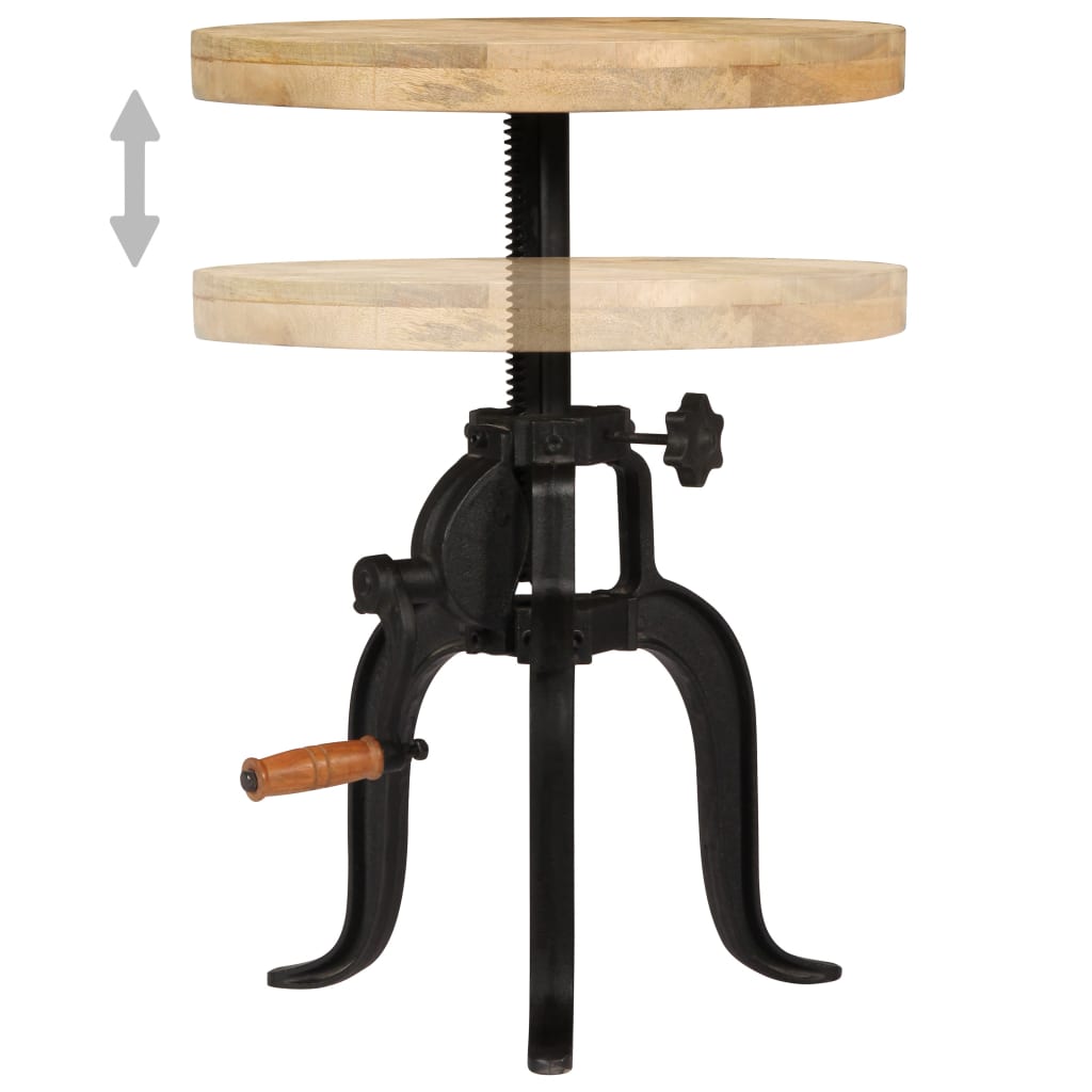 vidaXL Side Table 45x(45-62) cm Solid Reclaimed Wood and Cast Iron