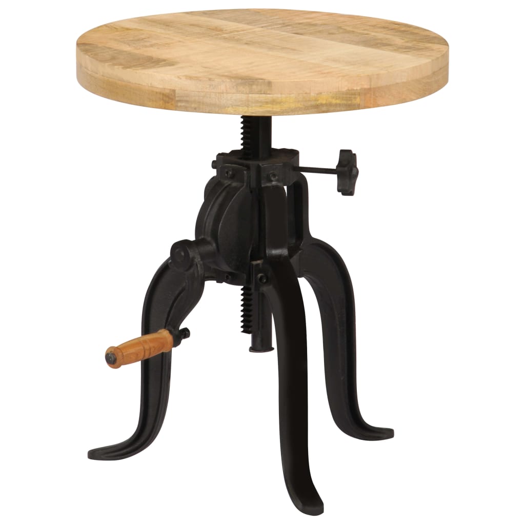 vidaXL Side Table 45x(45-62) cm Solid Reclaimed Wood and Cast Iron