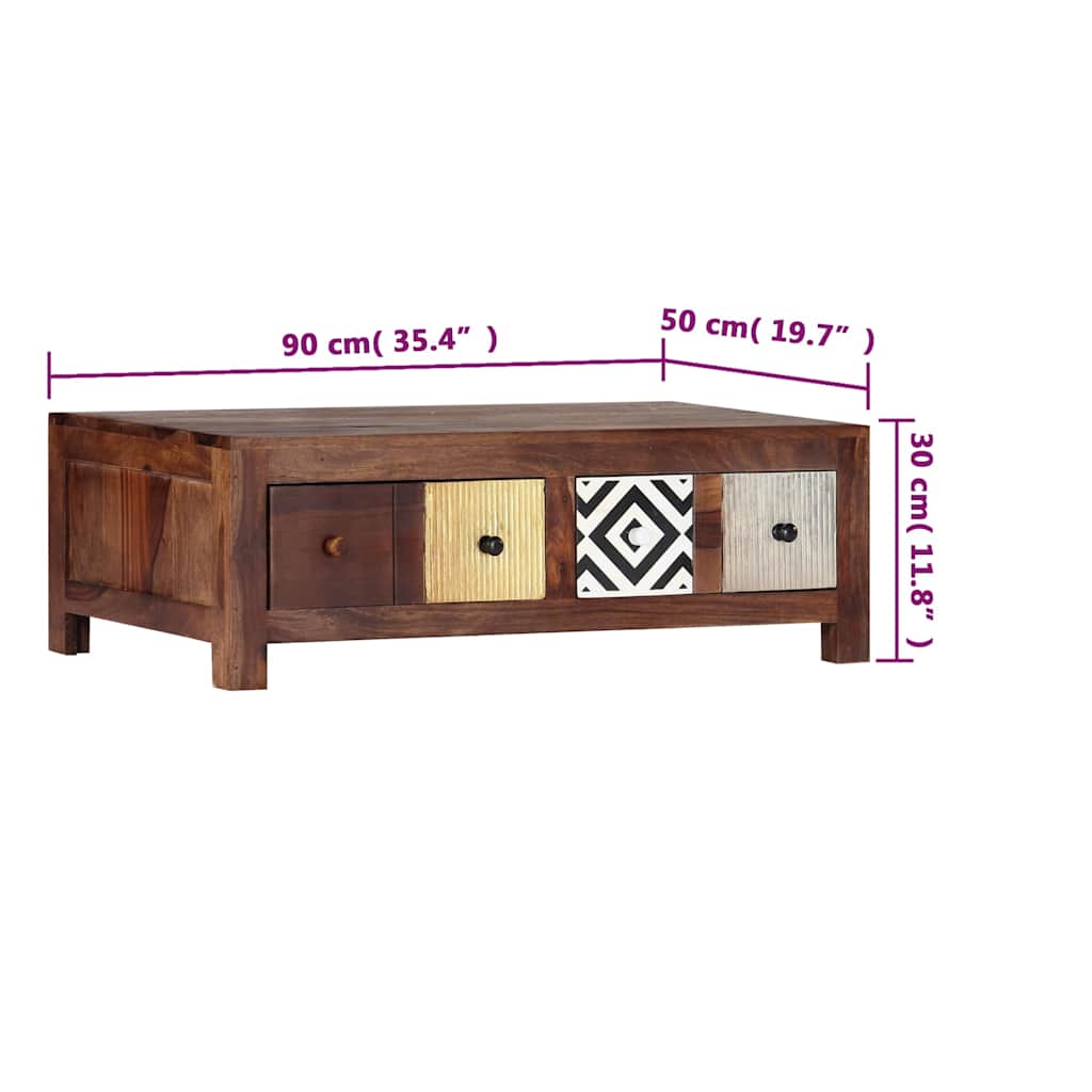 vidaXL Salontafel 90x50x30 cm massief acaciahout