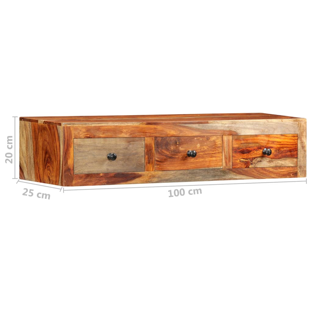 vidaXL Wandtafel 100x25x20 cm massief acaciahout