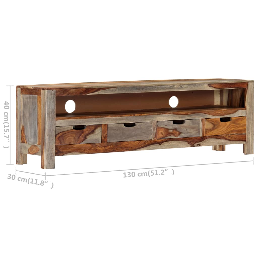 vidaXL TV-meubel 130x30x40 cm massief acaciahout
