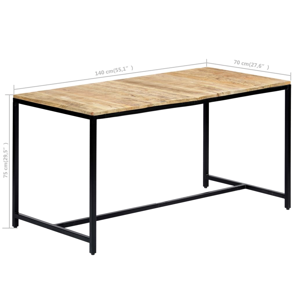 vidaXL Eettafel 180x90x75 cm massief ruw mangohout - Aashly