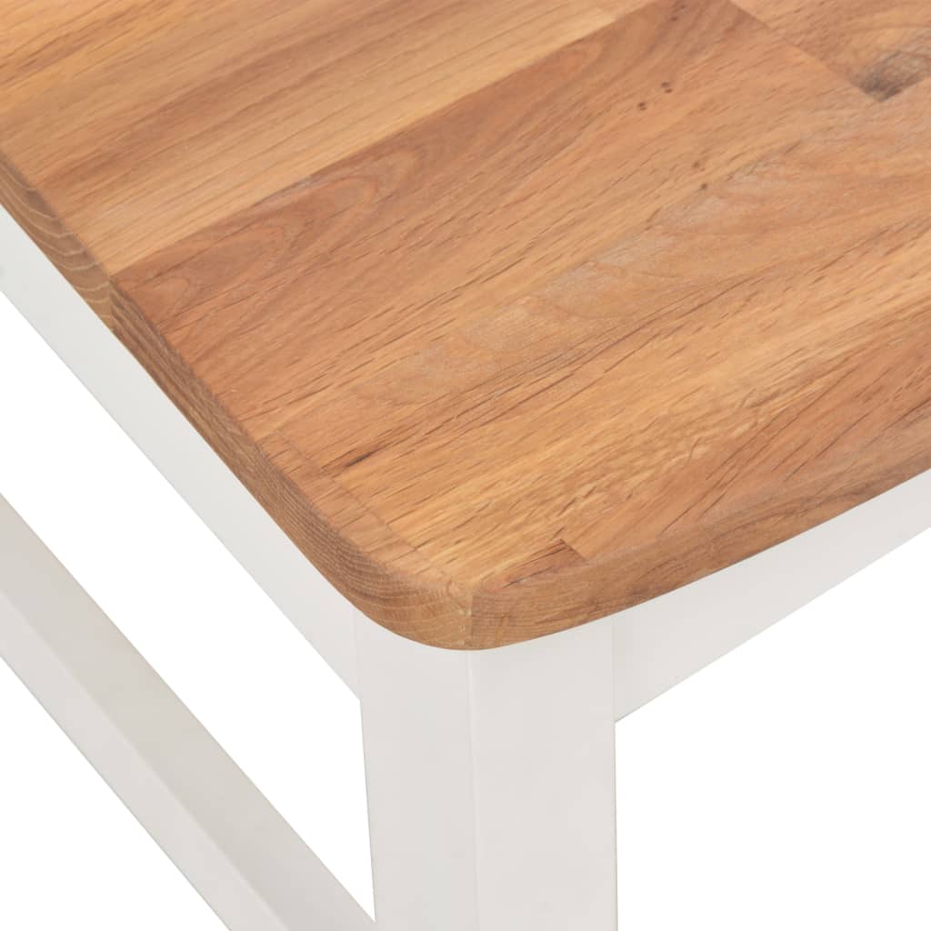 vidaXL Eetkamerstoelen 2 st massief eikenhout wit