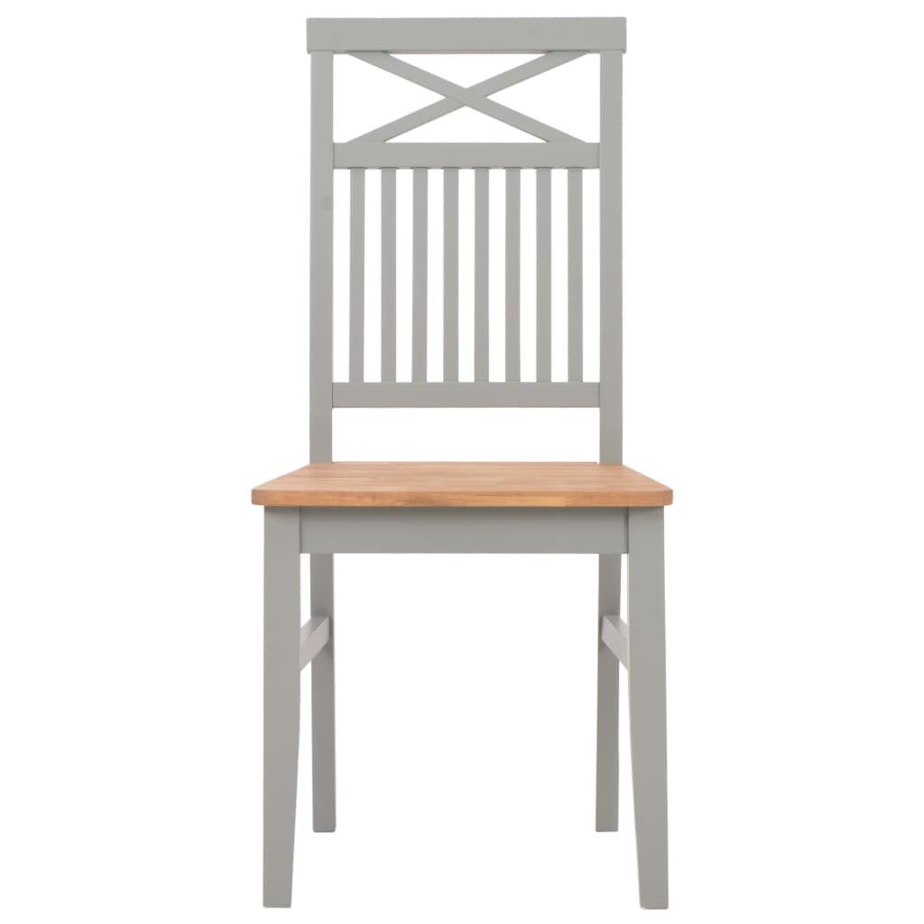 vidaXL Eetkamerstoelen 2 st massief eikenhout wit