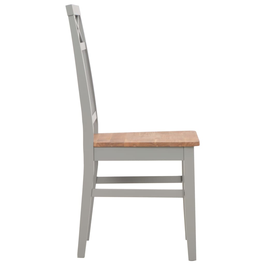vidaXL Eetkamerstoelen 2 st massief eikenhout wit