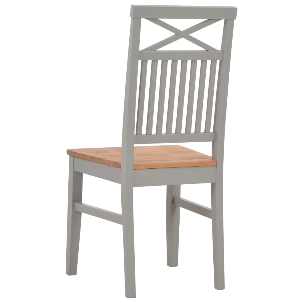 vidaXL Eetkamerstoelen 2 st massief eikenhout wit