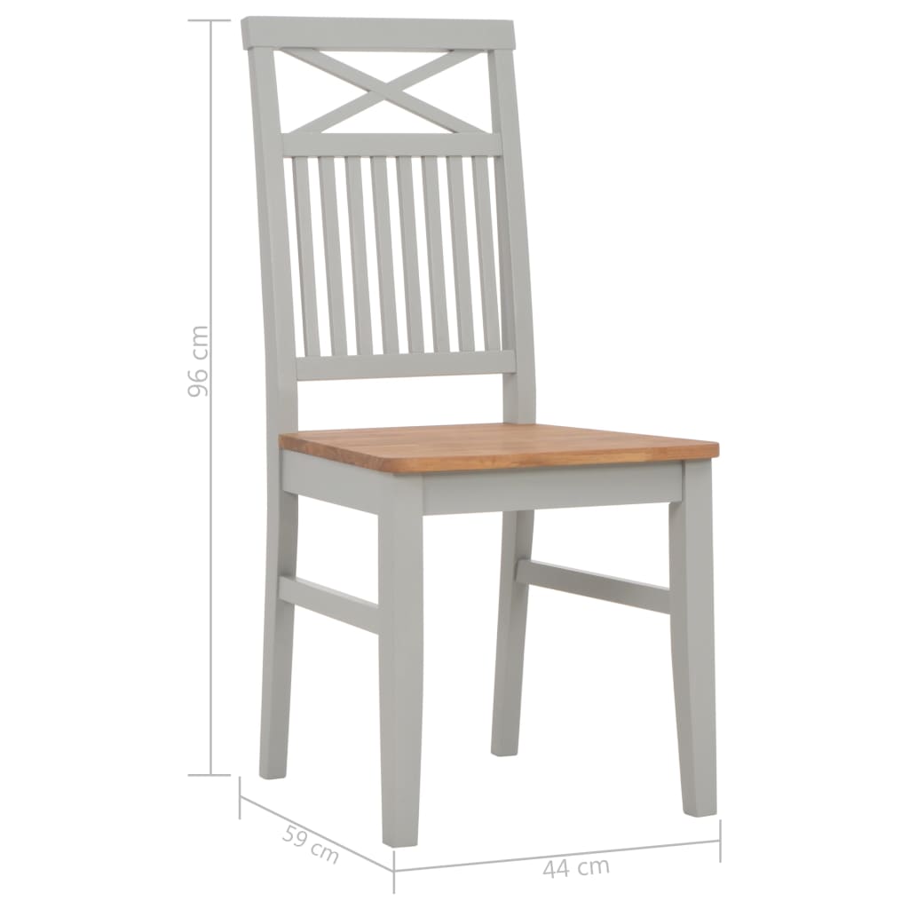 vidaXL Eetkamerstoelen 2 st massief eikenhout wit