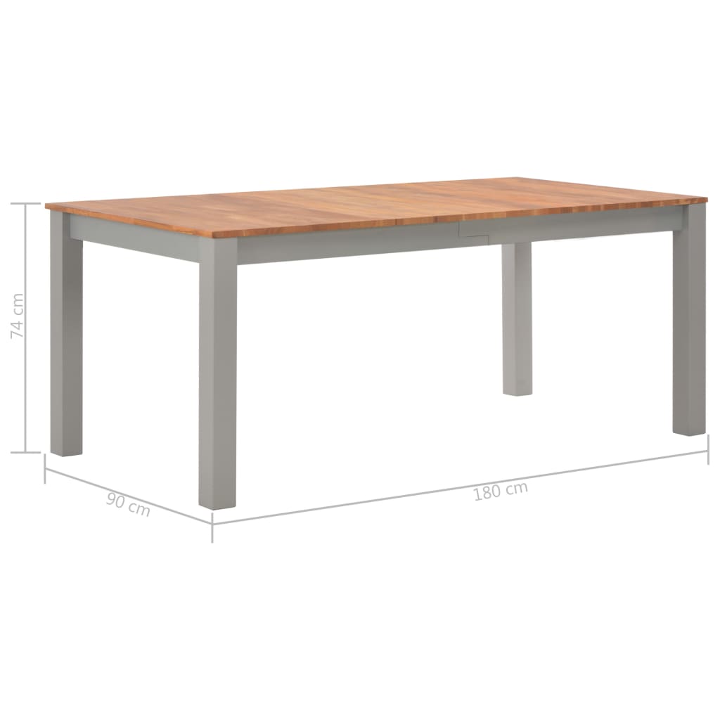 vidaXL Eettafel 180x90x74 cm massief eikenhout