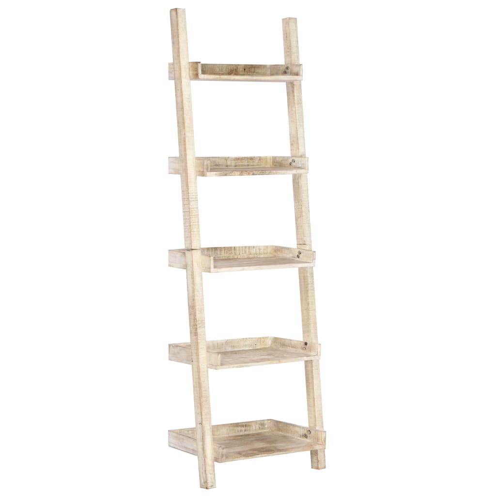 vidaXL Ladderkast 75x37x205 cm massief mangohout wit