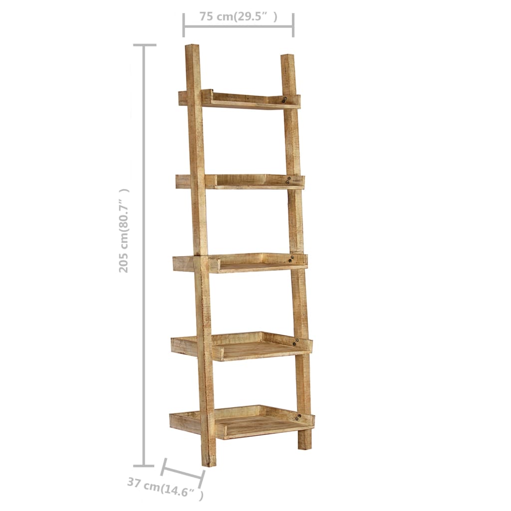 vidaXL Ladderkast 75x37x205 cm massief mangohout wit