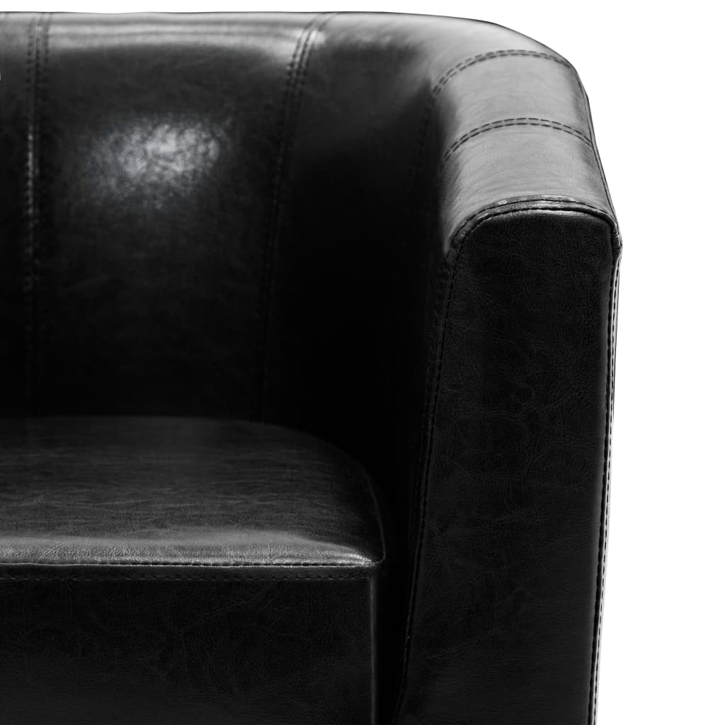vidaXL Kuipstoel kunstleer zwart