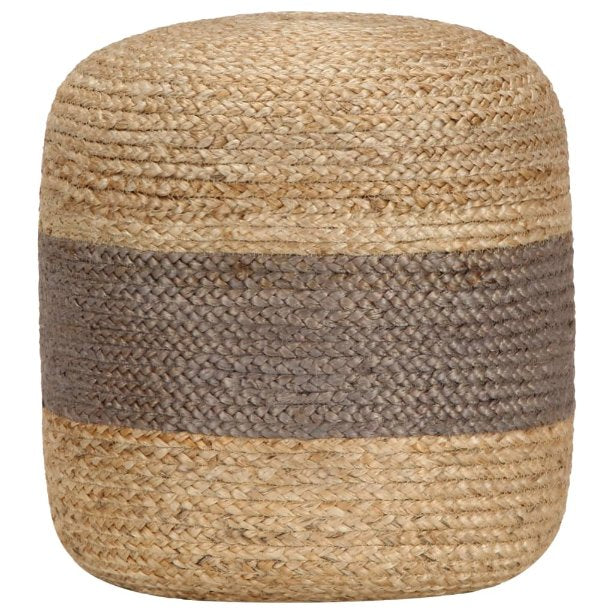 vidaXL Poef handgemaakt 40x45 cm jute olijfgroen - Aashly