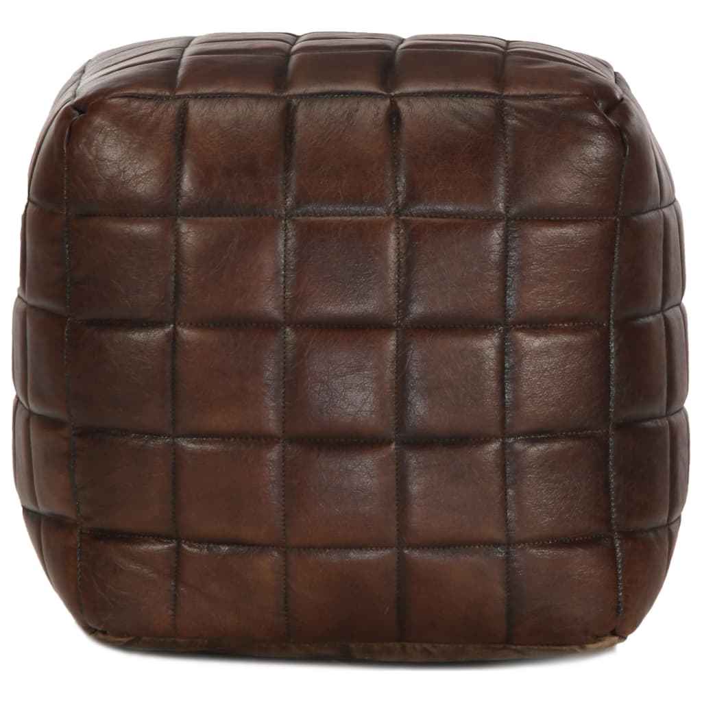 vidaXL Poef 40x40x40 cm echt geitenleer tan