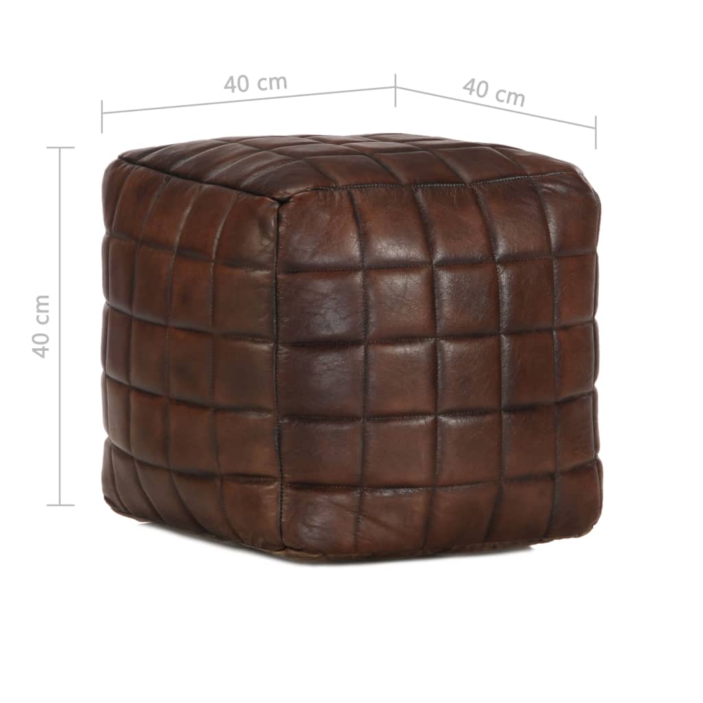 vidaXL Poef 40x40x40 cm echt geitenleer tan