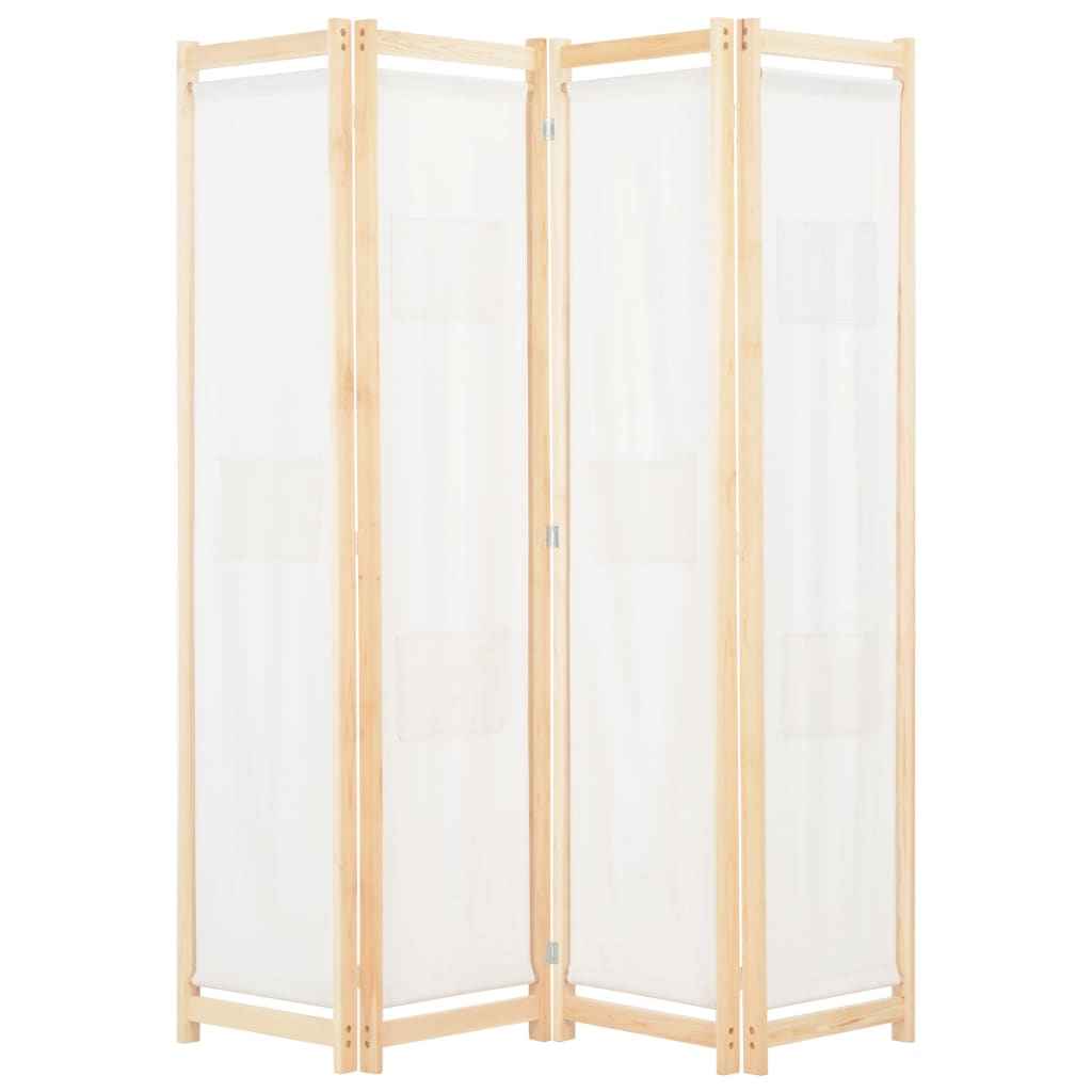 vidaXL Kamerscherm met 4 panelen 160x170x4 cm stof crème