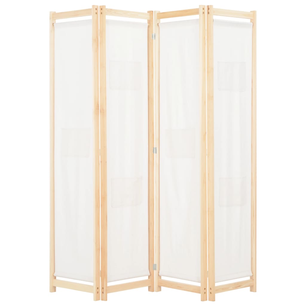 vidaXL Kamerscherm met 4 panelen 160x170x4 cm stof crème