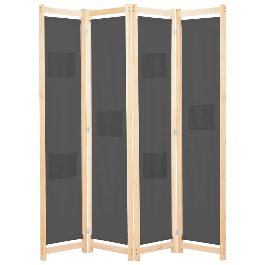vidaXL Kamerscherm met 4 panelen 160x170x4 cm stof crème