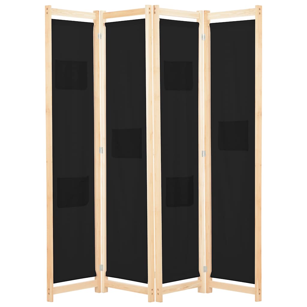 vidaXL Kamerscherm met 4 panelen 160x170x4 cm stof crème