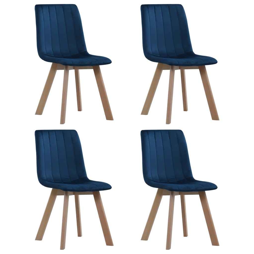 vidaXL Eetkamerstoelen 2 st fluweel blauw
