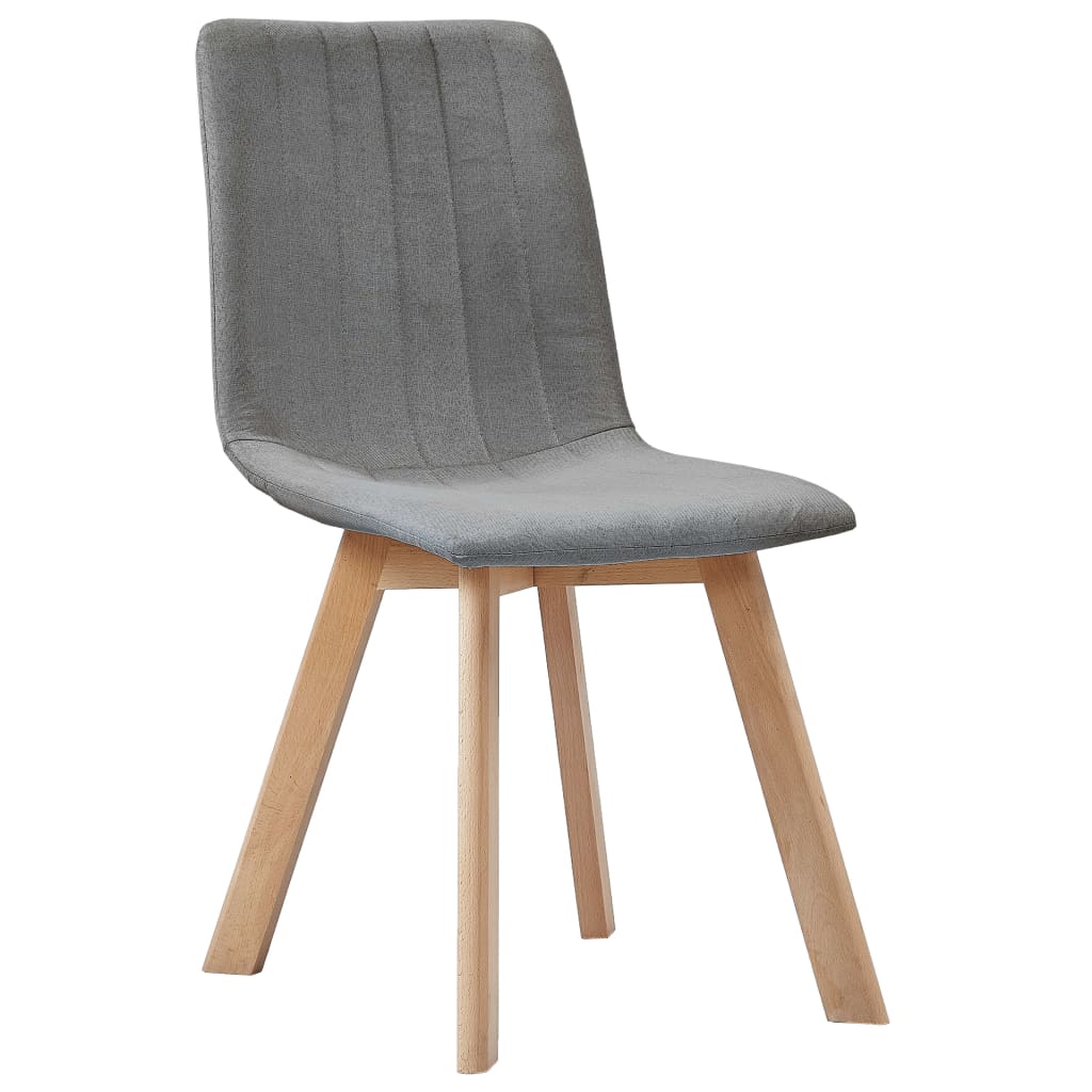 vidaXL Eetkamerstoelen 2 st stof lichtgrijs