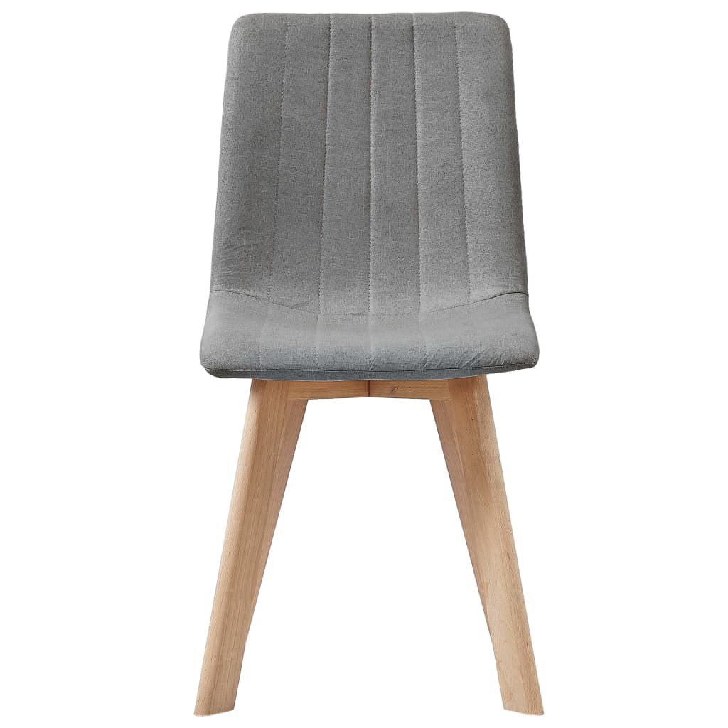 vidaXL Eetkamerstoelen 2 st stof lichtgrijs