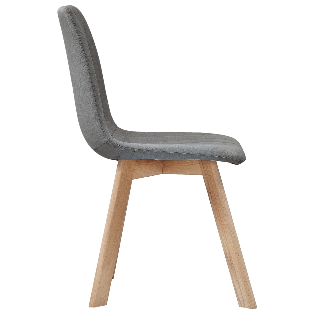vidaXL Eetkamerstoelen 2 st stof lichtgrijs
