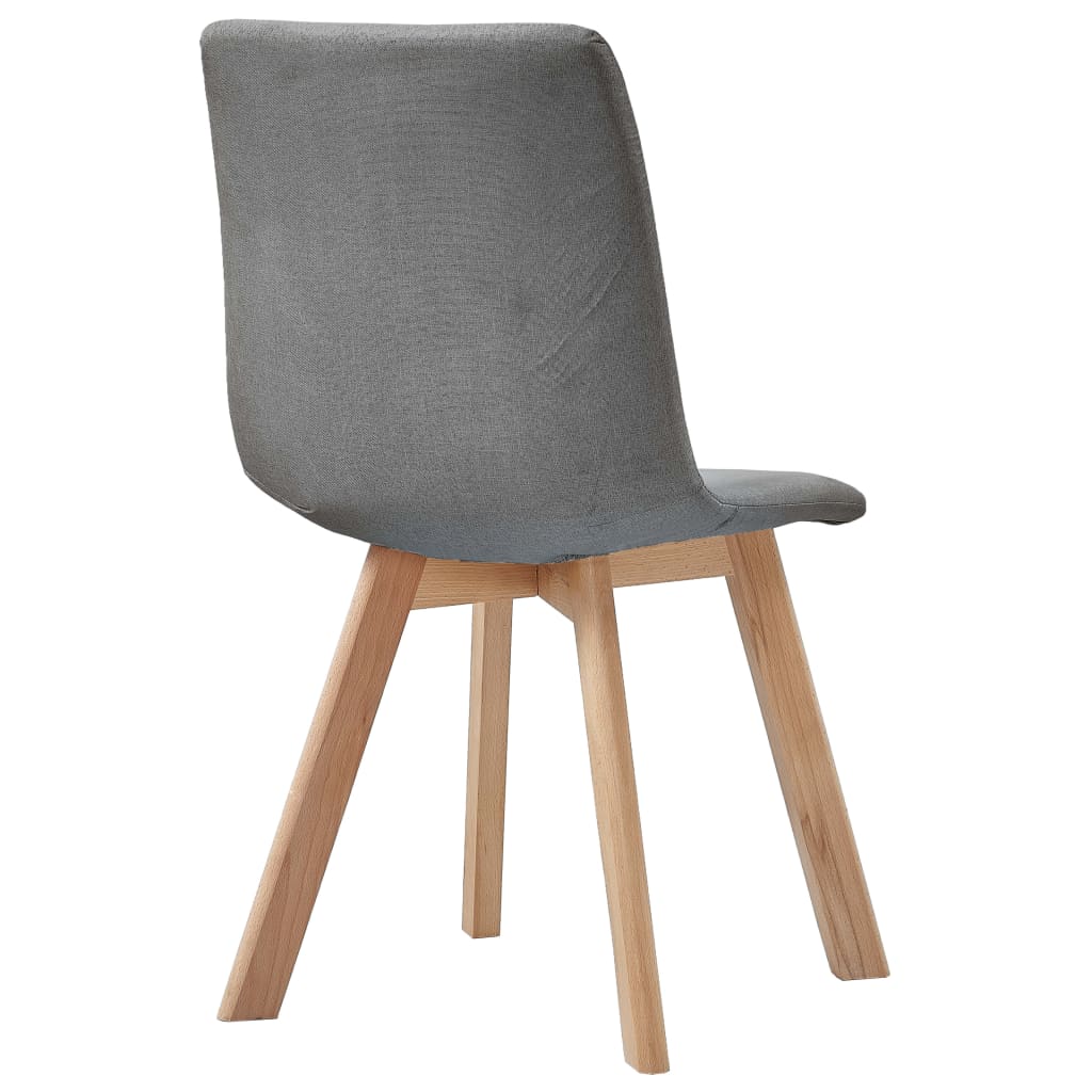 vidaXL Eetkamerstoelen 2 st stof lichtgrijs