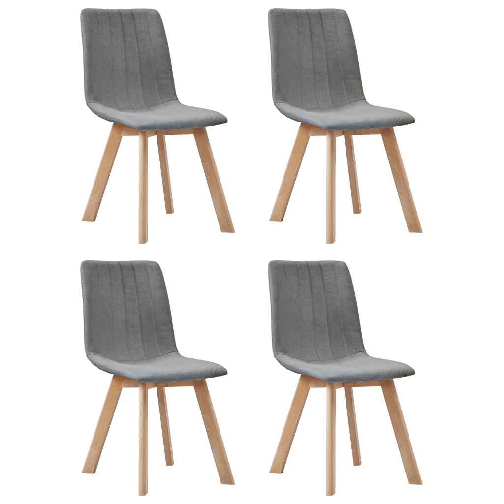 vidaXL Eetkamerstoelen 2 st stof lichtgrijs