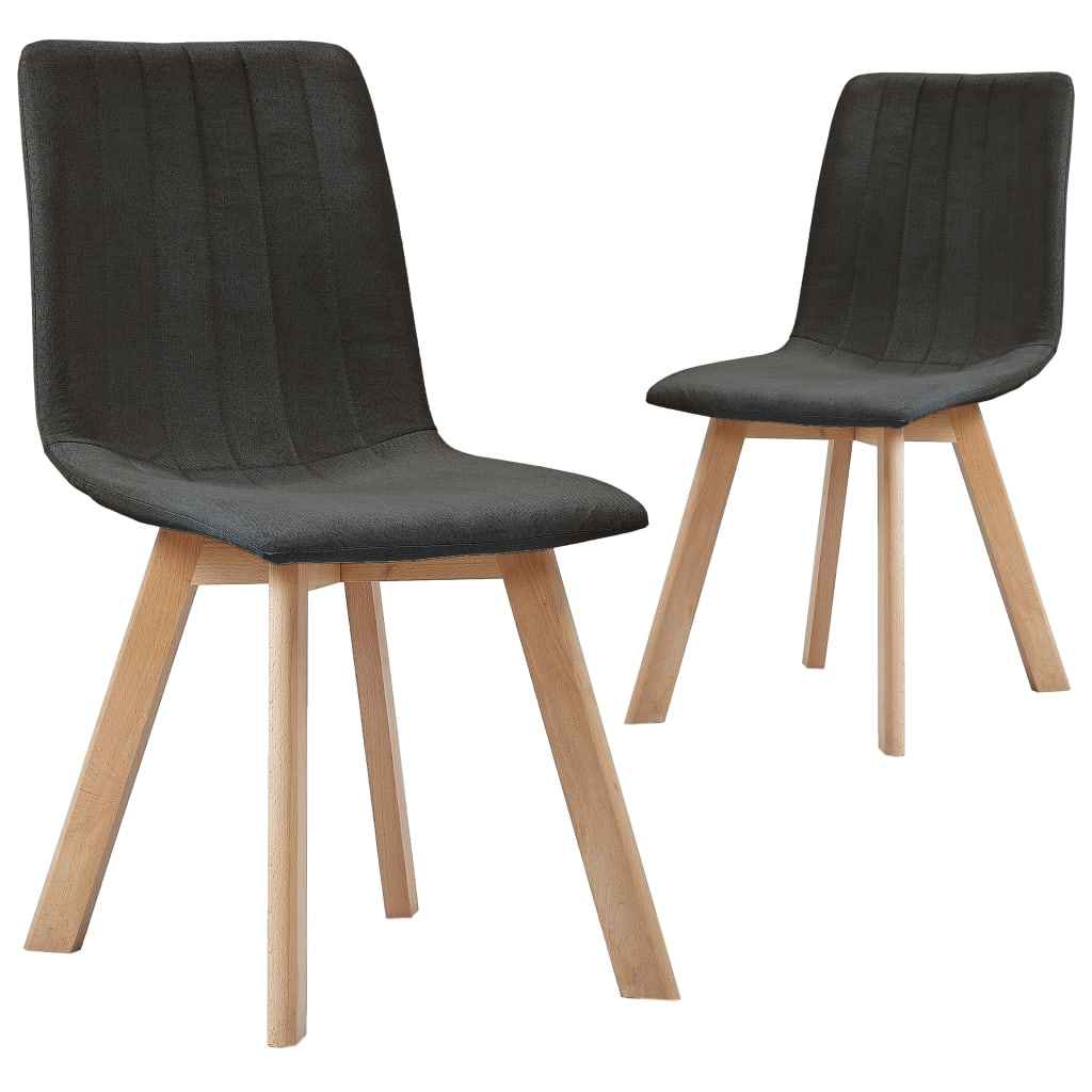 vidaXL Eetkamerstoelen 2 st stof lichtgrijs