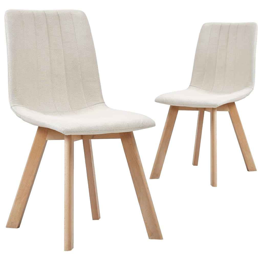 vidaXL Eetkamerstoelen 2 st stof lichtgrijs