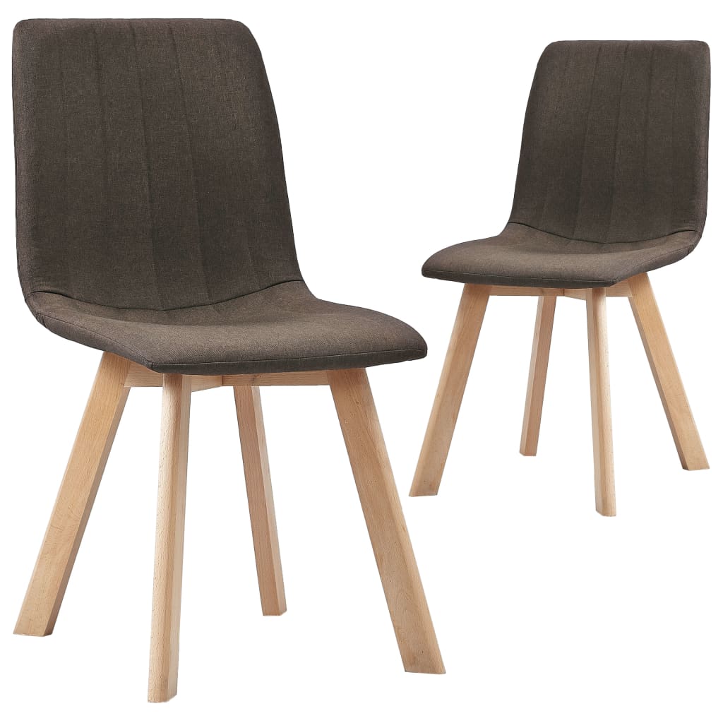 vidaXL Eetkamerstoelen 2 st stof lichtgrijs