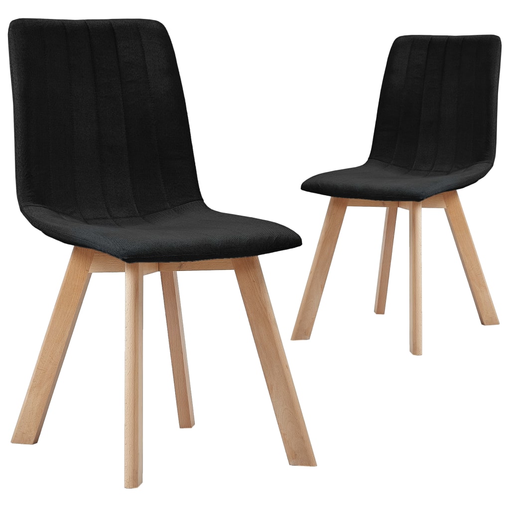 vidaXL Eetkamerstoelen 2 st stof lichtgrijs