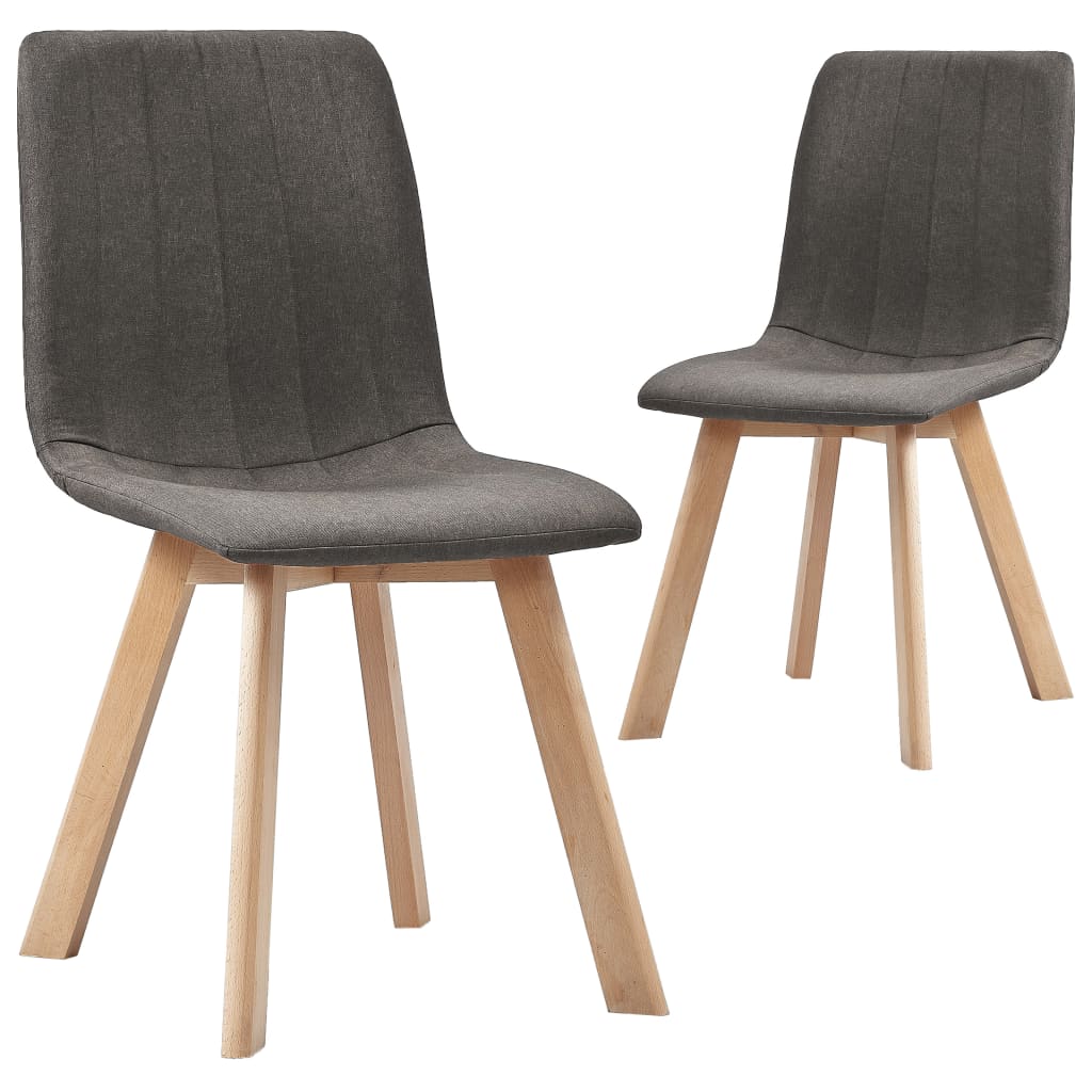 vidaXL Eetkamerstoelen 2 st stof lichtgrijs